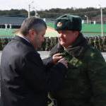 Торжественное построение на четвертой военной базе в Цхинвале