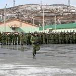 Торжественное построение на четвертой военной базе в Цхинвале