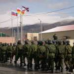 Торжественное построение на четвертой военной базе в Цхинвале