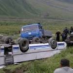 Фотографии с места крушения пассажирского автобуса на ТрансКАМе